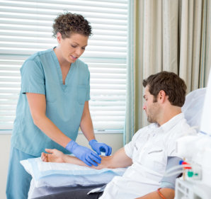 woman checking her patient